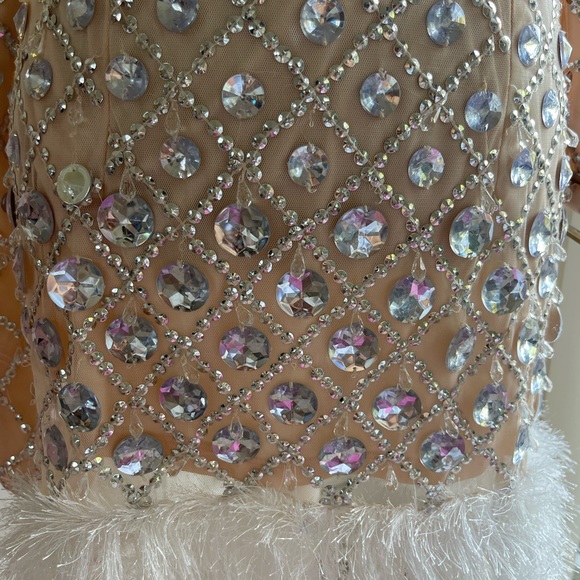 ASOS Luxe 2 Piece Dress Gem Grid embellished Size 6 - Picture 3 of 5